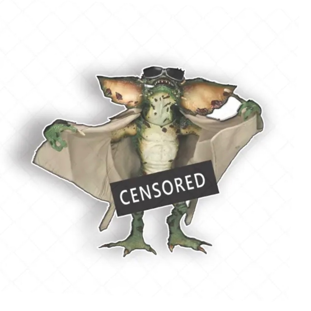 NEW! From The Movie Gremlins Sticker Decal! A Gremlin Censored!